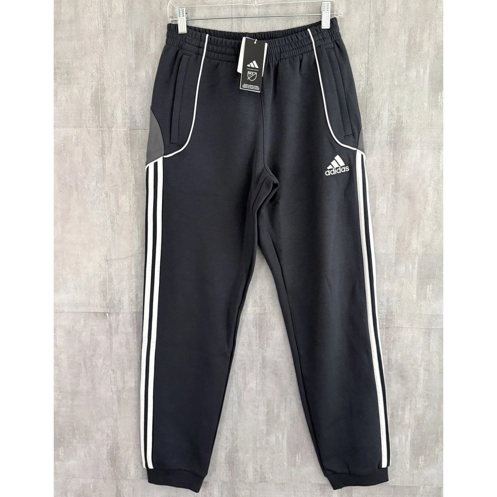 Adidas MLS Dark Gray Jogger Pants Men's Small Sweatpants Gym Stripes NWT $75